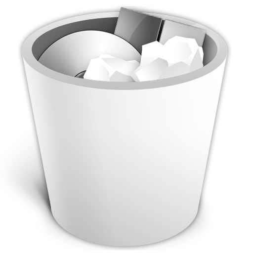 Full, trash, white icon
