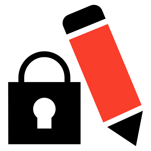 Access, edit, lock, stop icon