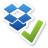 Dropbox, emblem, uptodate icon