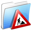 Aqua, folder, stripped, works icon
