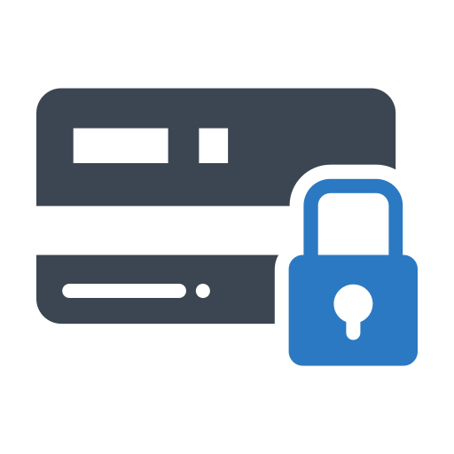 Credit card, lock, protect, security, shield icon