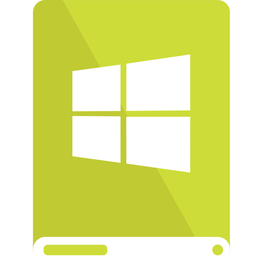 Drive, lime, white, windows icon