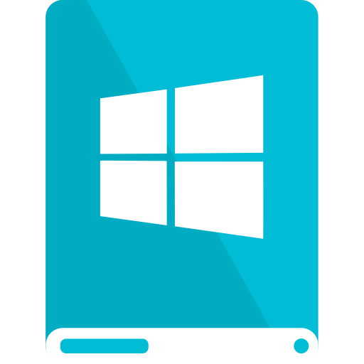 Cyan, drive, white, windows icon