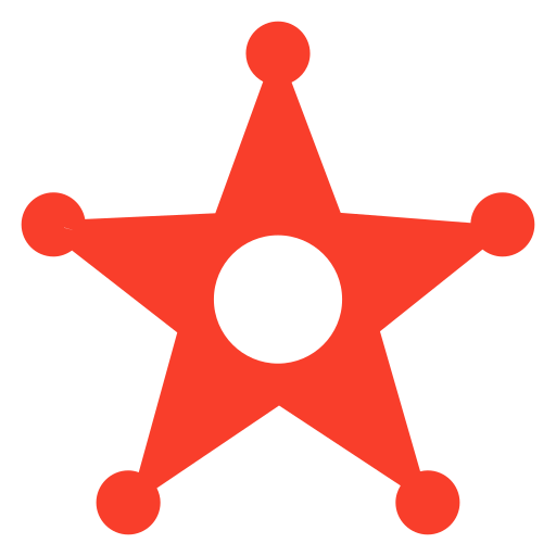 Badge, military, police, star icon