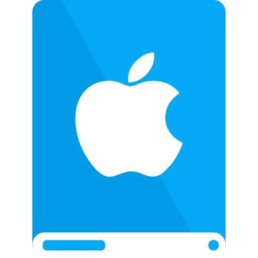Apple, drive, lb, white icon
