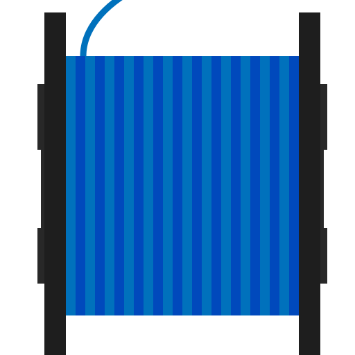 3d print, blue, filament, spool icon