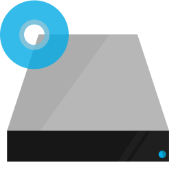 Blu ray, hardware, drive, shading icon
