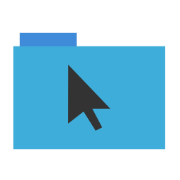 Blue, cursor, folder, arrow icon