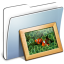Folder, graphite, pictures, smooth icon
