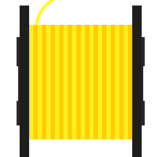 3d print, spool, yellow, filament icon