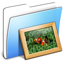 Aqua, folder, pictures, smooth icon
