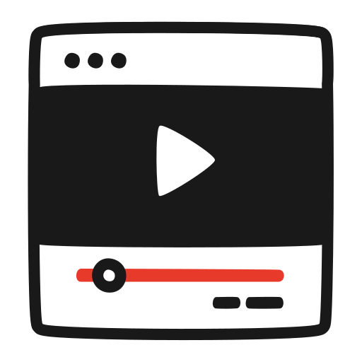 Browser, play, player, ui, video, youtube icon