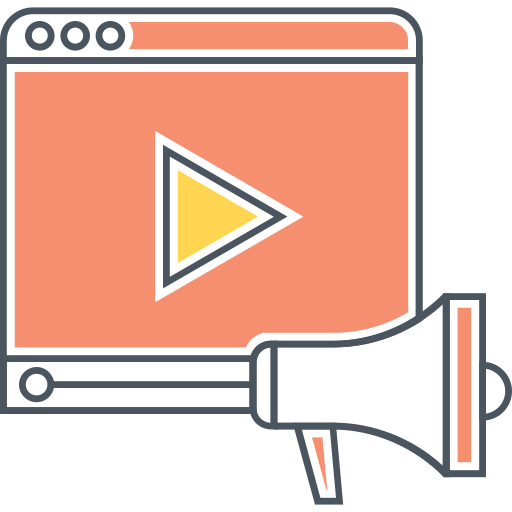 Video, marketing, movie, media, film, camera, multimedia icon
