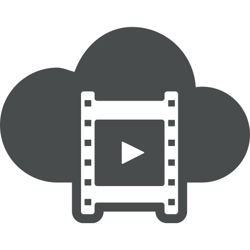 Clip, cloud, dia, movie, multimedia, play, video icon