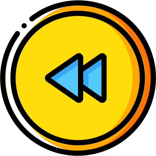 Audio, media, media player, music, rewind, video player icon