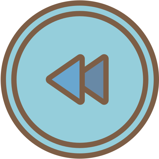 Audio, media, media player, music, rewind, video player icon