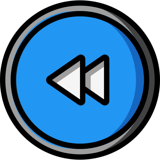 Audio, media, media player, music, rewind, video player icon