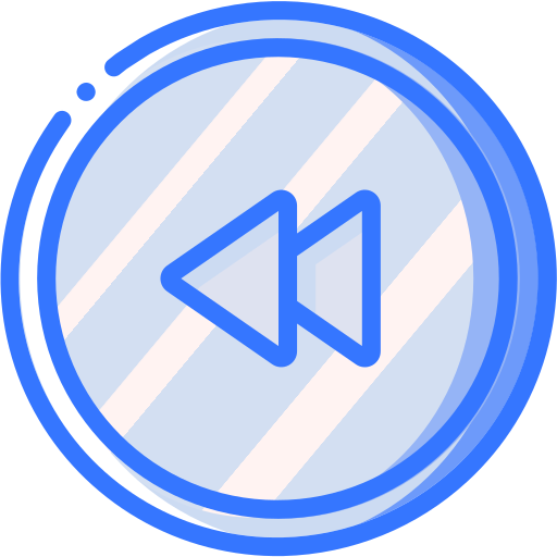 Audio, media, media player, music, rewind, video player icon