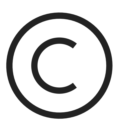Copyright, digital, patent, technology, alert, notification, warning icon