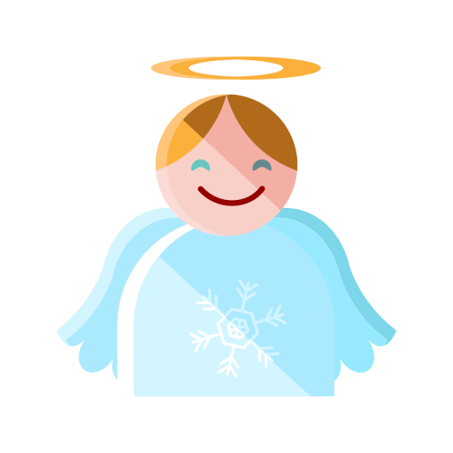 Angel, christmas, heaven, merry, santa, smile icon