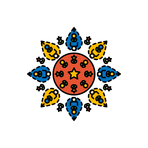 Decorations, diwali, festival, lights, rangoli icon