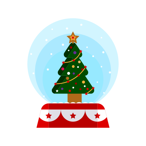 Christmas, decorations, globe, merry, snow, tree icon