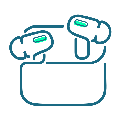 Earphone, inears, box, package, airpod icon
