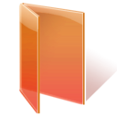 Folder, open, orange icon