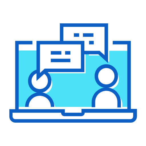 Chat, chatting, macbook, people, talking icon