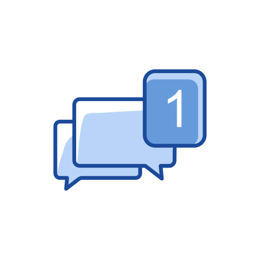 Chat, inbox, message, one message icon
