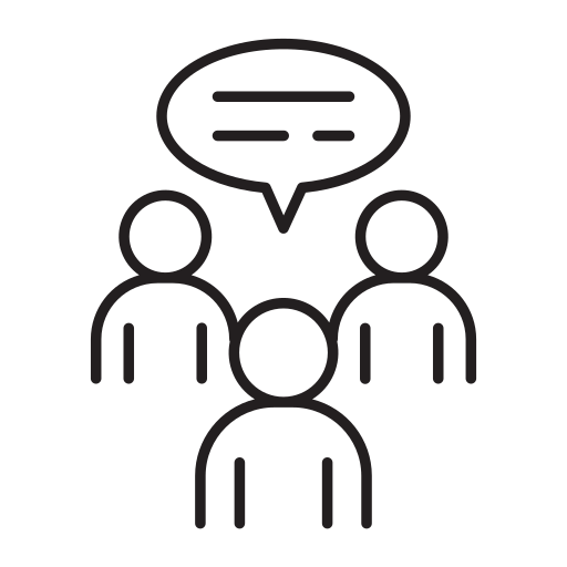 Appointment, discussion, language, meeting, people, speaking, talking icon