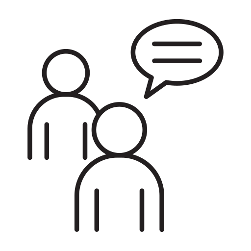 Appointment, discussion, language, meeting, people, speaking, talking icon