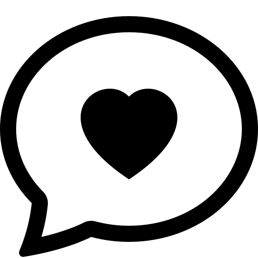 Chat, heart icon