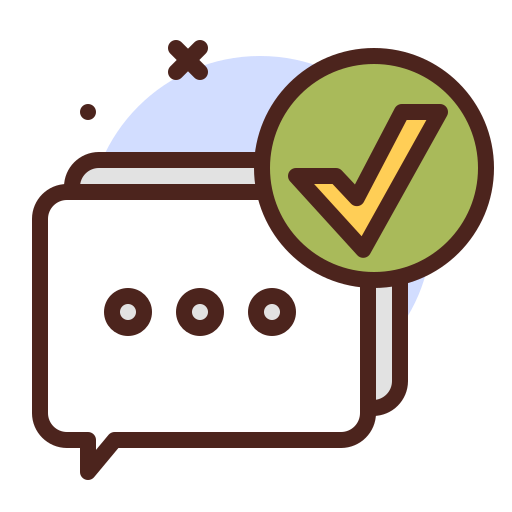 Positive, chat, status icon