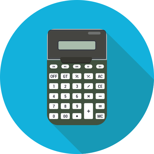 Calc, calculating, calculator, digital icon