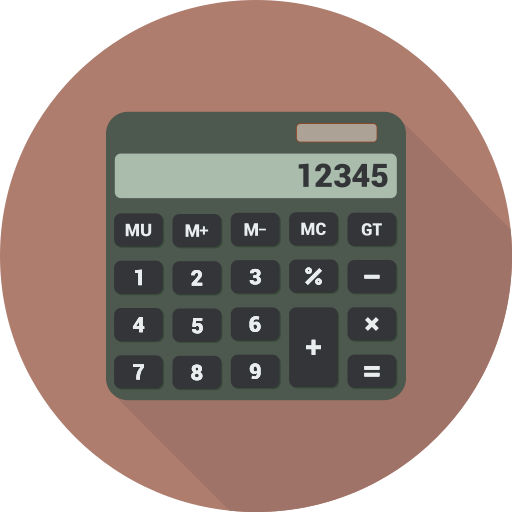 Calc, calculating, calculator, digital icon