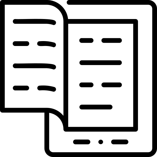 Ebook, electronic book, online learning icon
