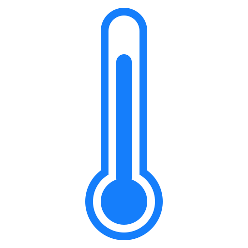 Thermometer, quarters, three icon