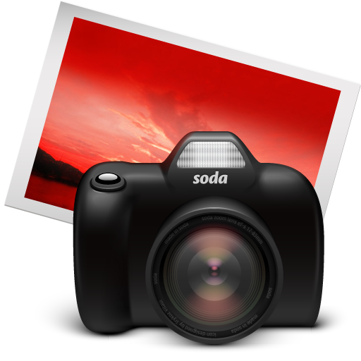 Iphoto, red, soda icon