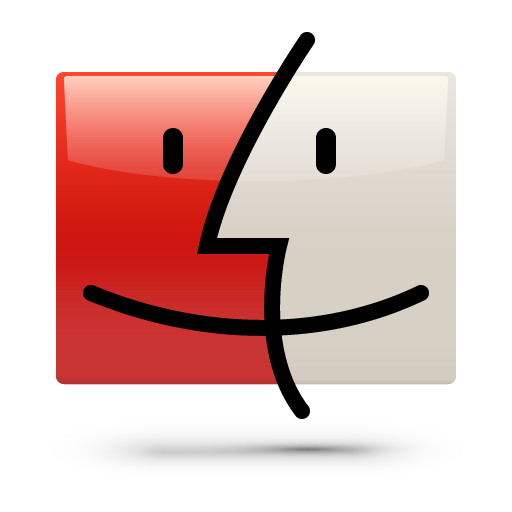 Finder, red, soda icon