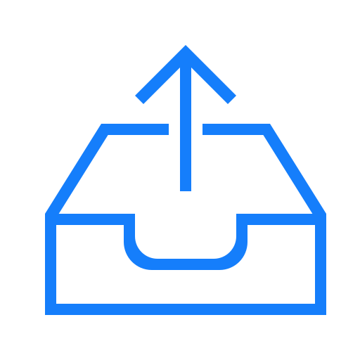 Inbox, upload icon