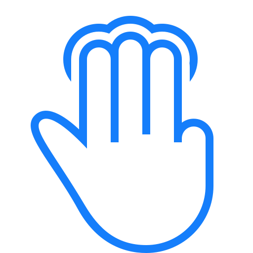 Three, tap, fingers icon