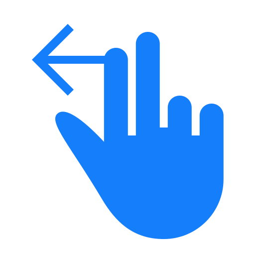 Swipe, left, fingers, two icon