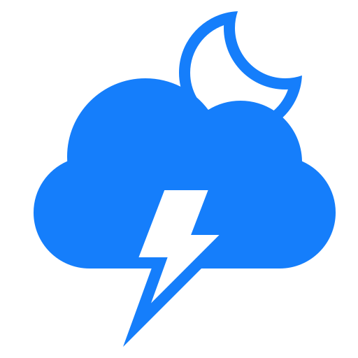 Moon, lightning, cloud icon