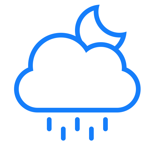 Moon, cloud, rain icon