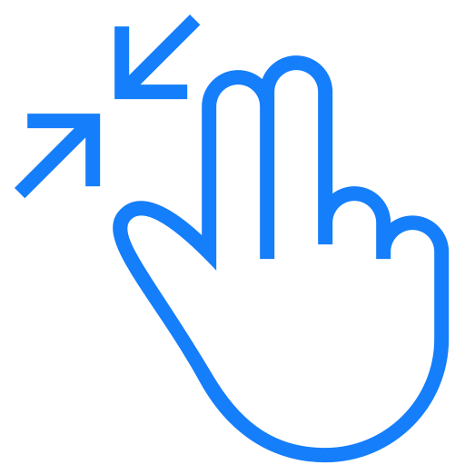 Resize, in, two, fingers icon