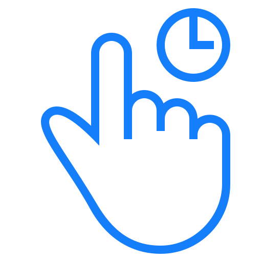 Finger, hold, tap icon