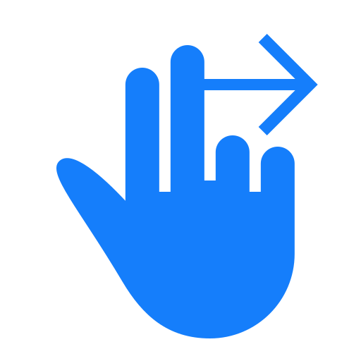 Right, swipe, fingers, two icon
