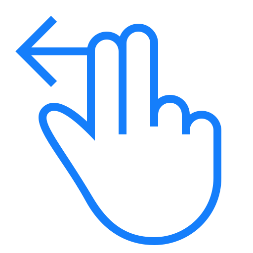 Swipe, left, fingers, two icon