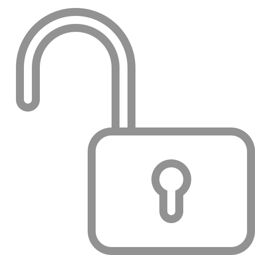 Open, lock icon